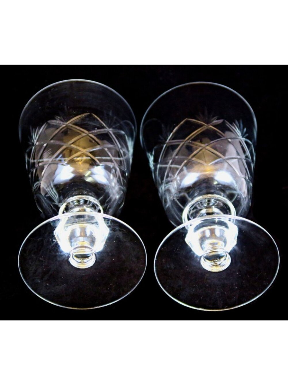 Toscany Fern Water Goblets (Set of 2) -- Mid-Century Blown Glass Drinkware - Picture 4 of 4